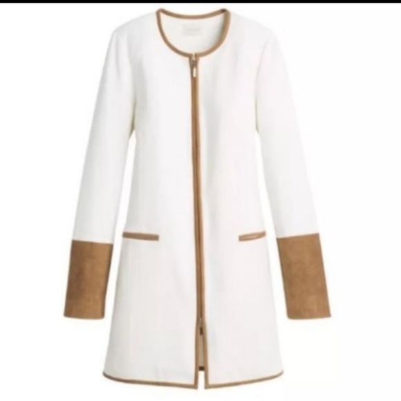 Chico's Jackets & Blazers - Chico's Topper Ponte Faux Suede Trim Jacket